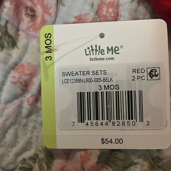 Little me Red Knit Sweater and Pants Set - Picture 2 of 4